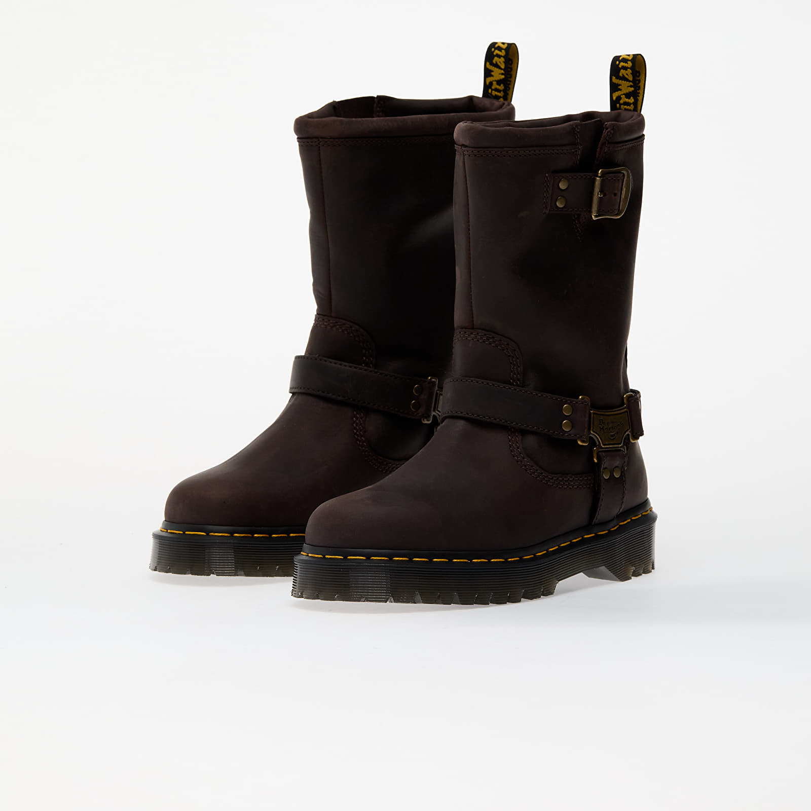 Мъжки кецове и обувки Dr. Martens Anistone Hi Dark Brown Burnished Waxy Pull Up