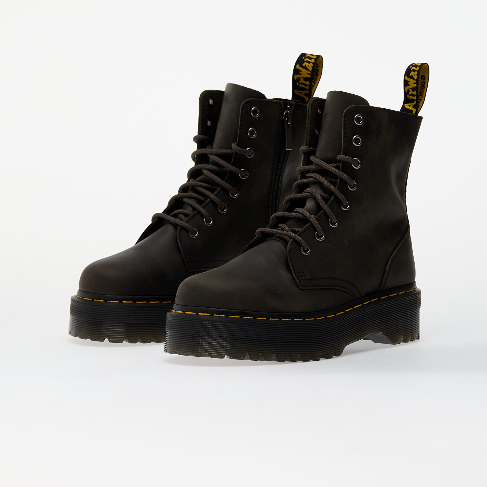 Männer Dr. Martens Jadon Charcoal Grey Burnished Waxy Pull Up