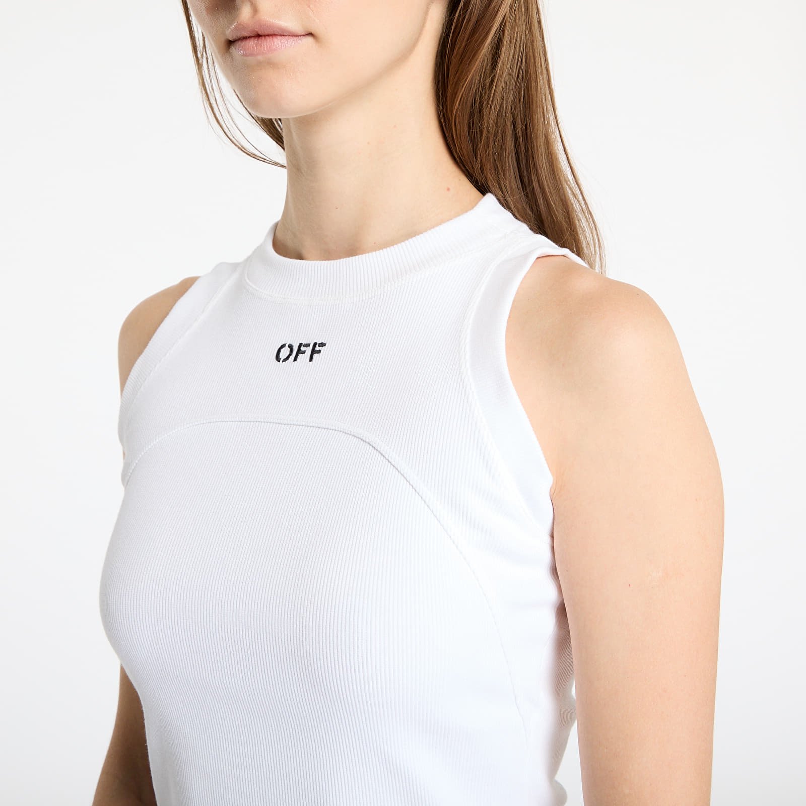 Vests Off-White Off Stamp Rib Round Tank Top White/ Black