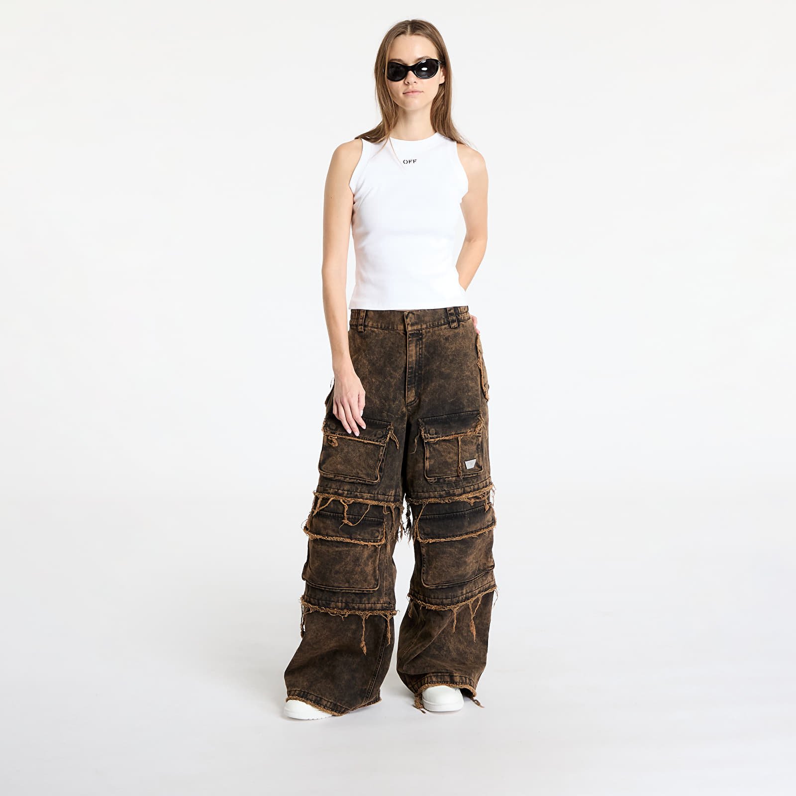 Vests Off-White Off Stamp Rib Round Tank Top White/ Black