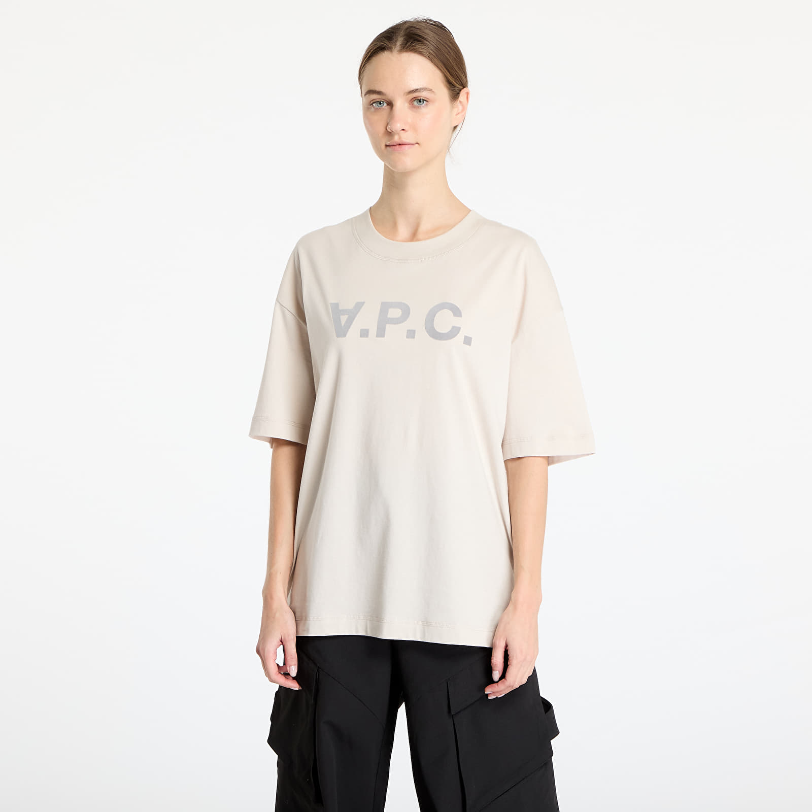 Marškinėliai A.P.C. Oversize Grand APC T-Shirt UNISEX Beige