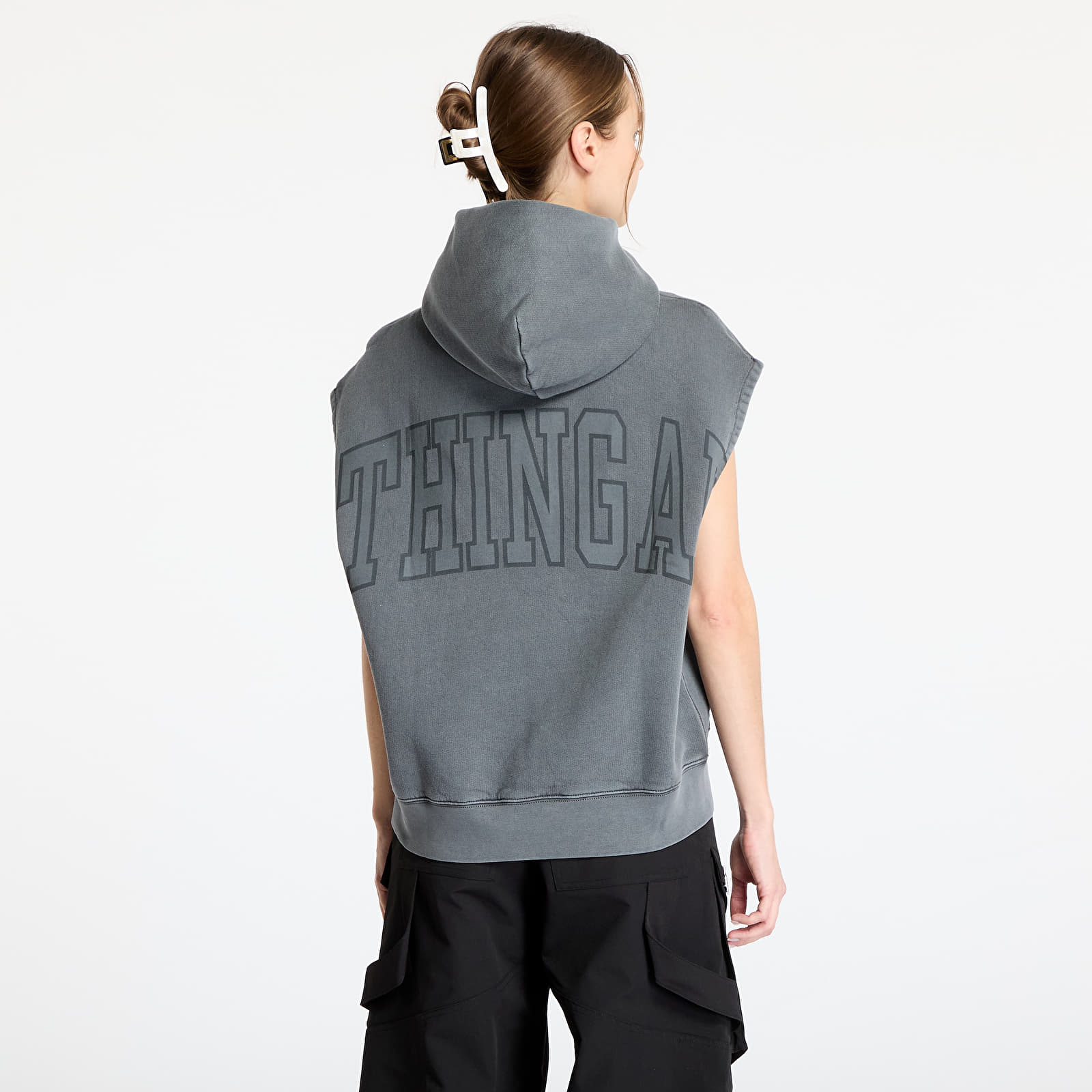 Hanorace A BATHING APE Bape Sleeveless Pullover Hoodie Charcoal