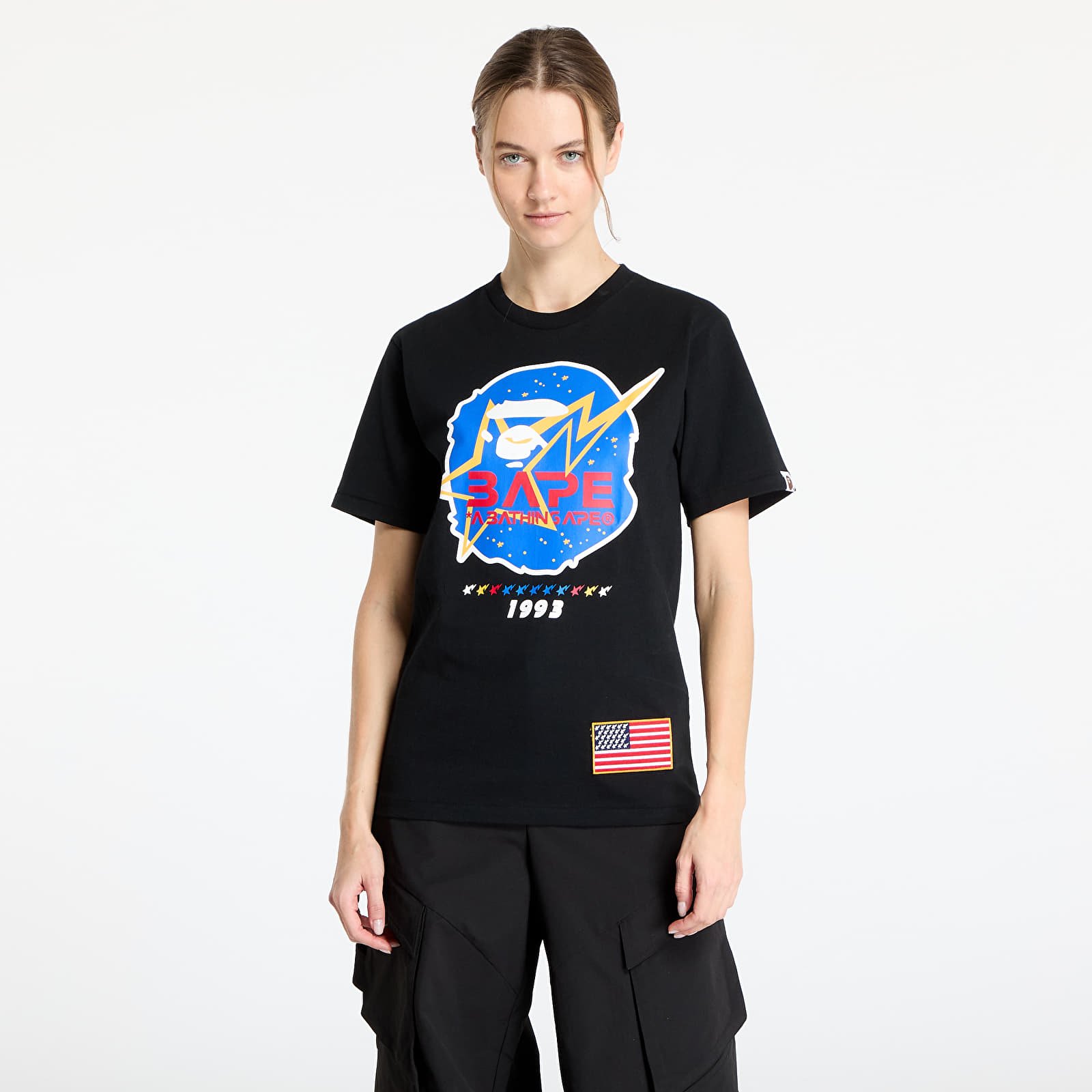 Männer T-Shirts A BATHING APE Space Ape Head Tee Black