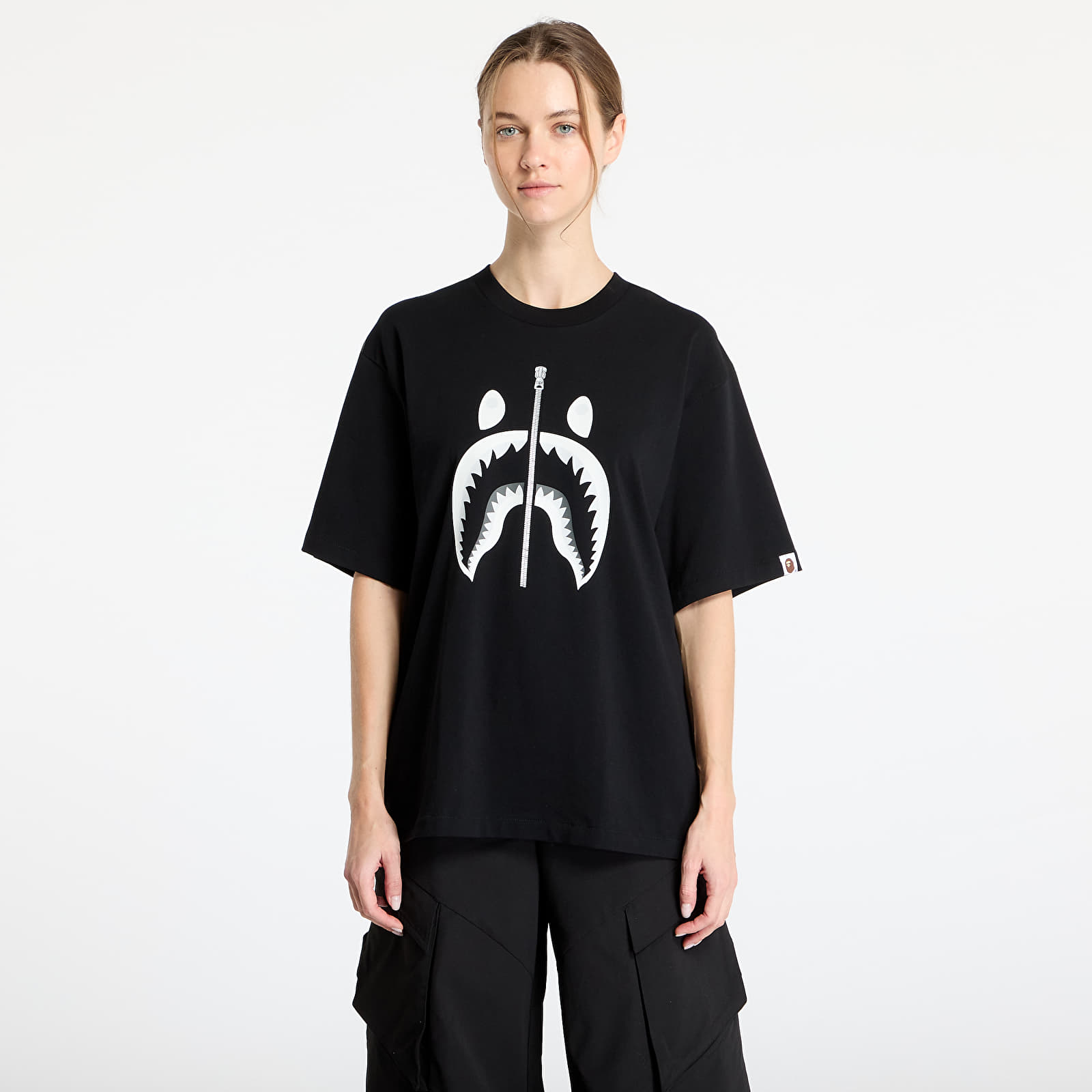 Pólók A BATHING APE Shark Tee Black