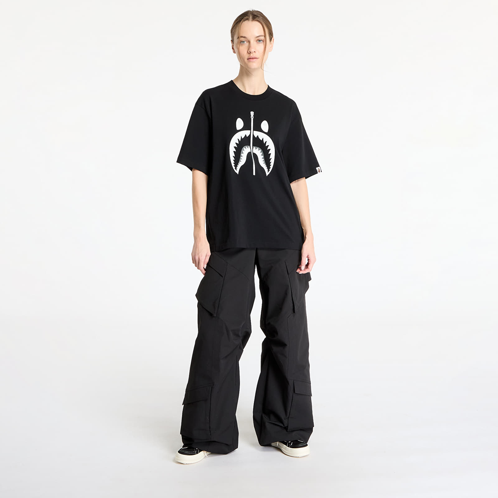 Pólók A BATHING APE Shark Tee Black