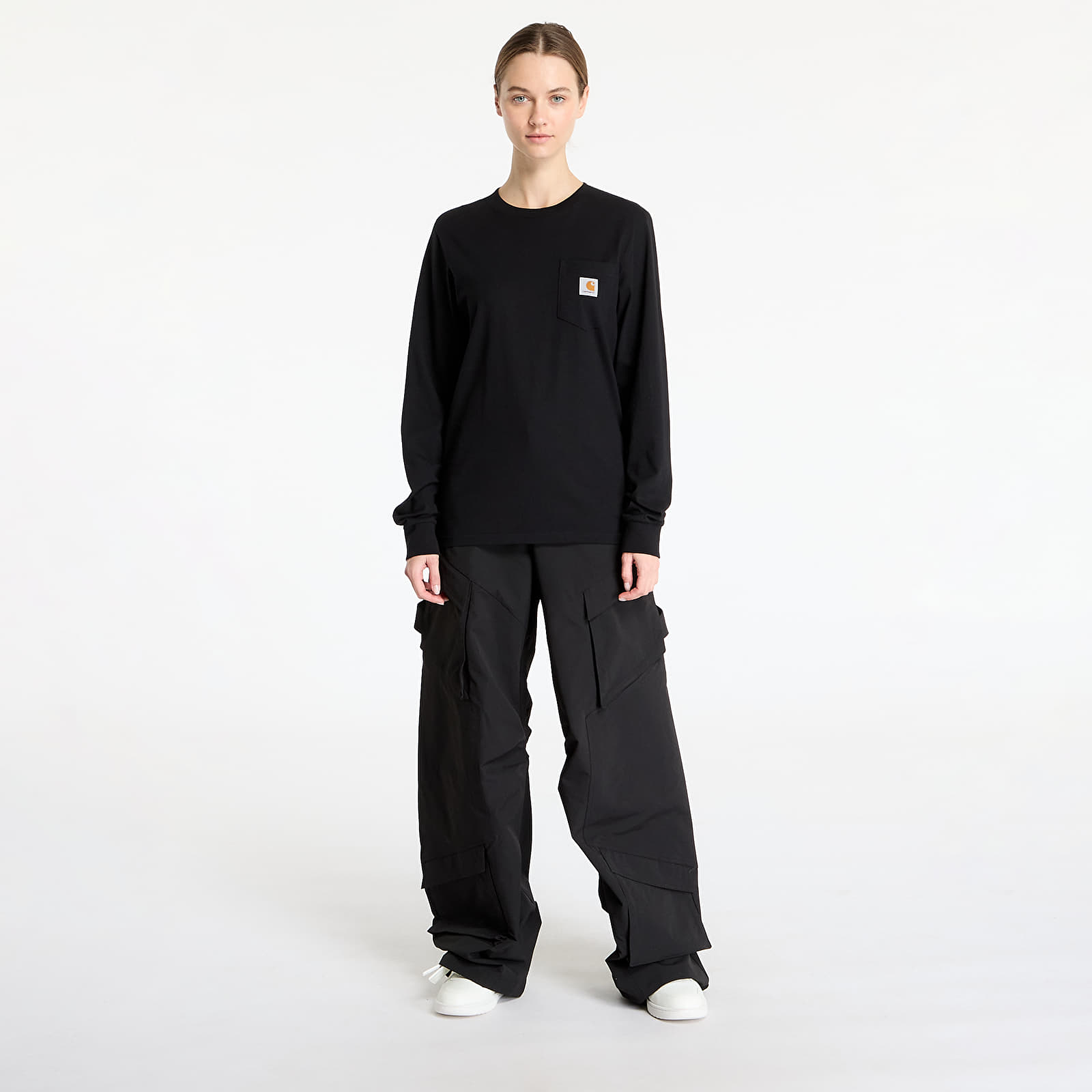 Pólók Carhartt WIP Longsleeve Pocket T-Shirt UNISEX Black