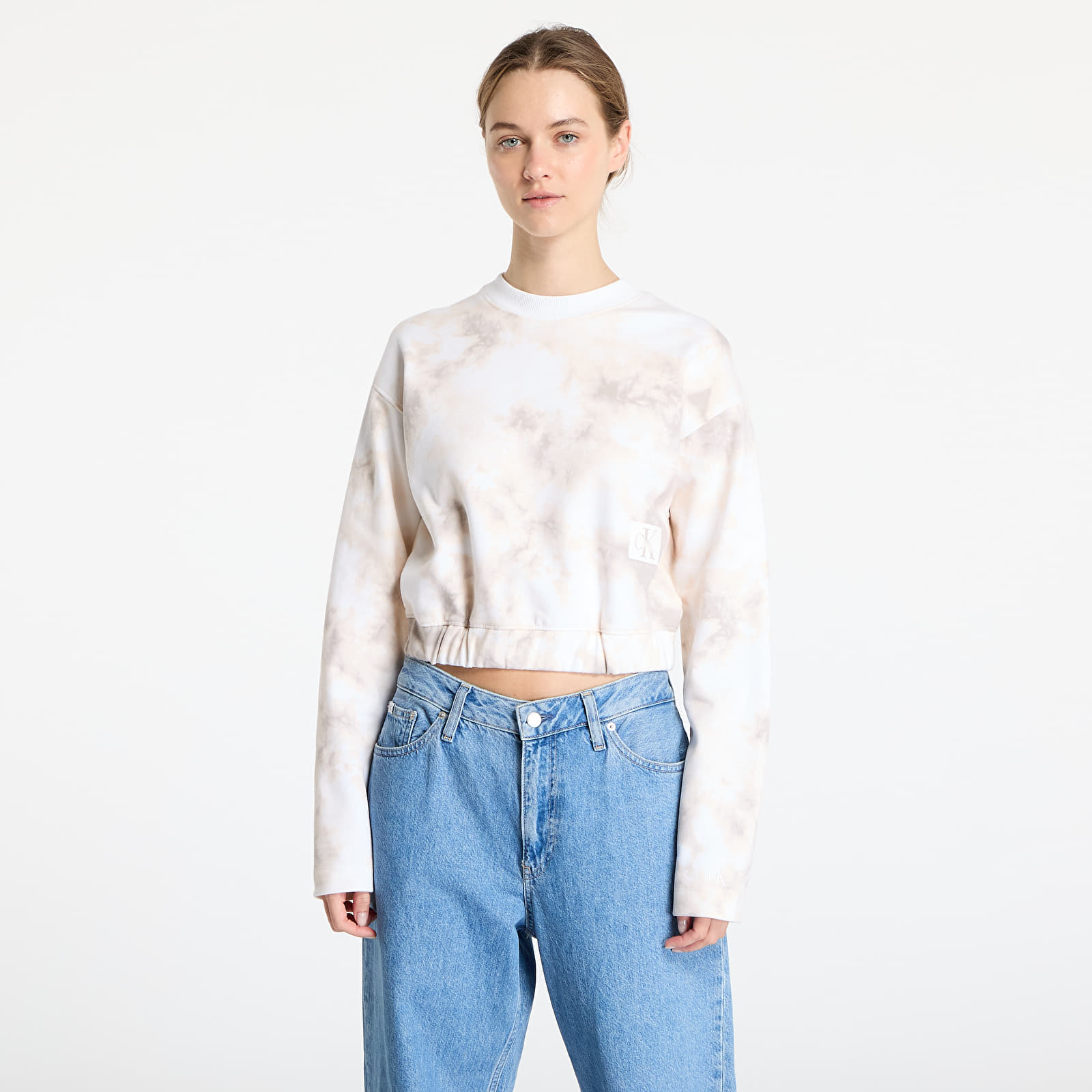 Mikiny Calvin Klein Jeans Cropped Tie Dye Sweatshirt Tie Dye Aop