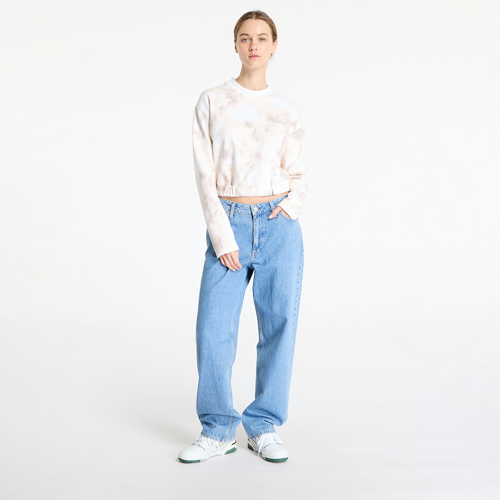 Mikiny Calvin Klein Jeans Cropped Tie Dye Sweatshirt Tie Dye Aop