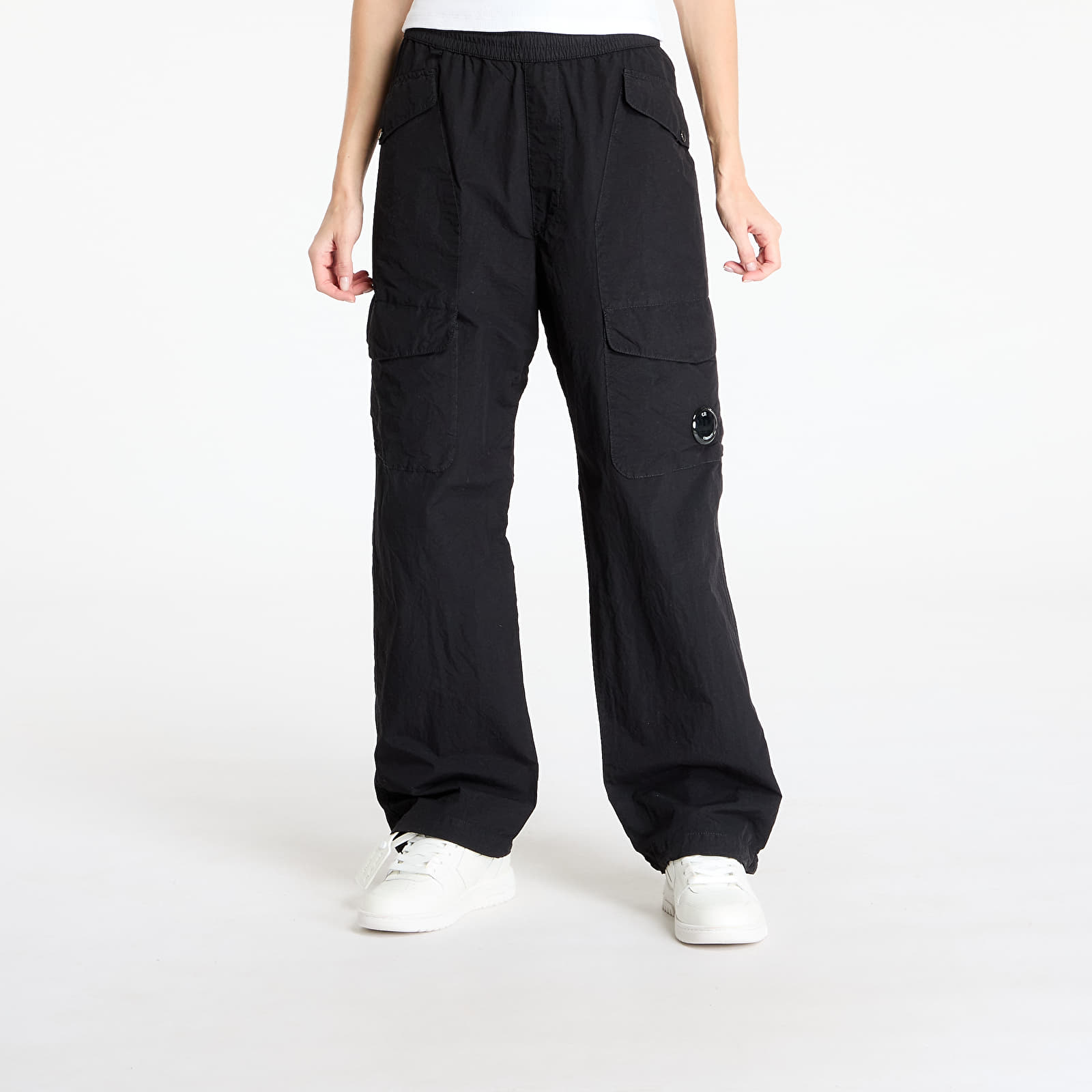 Pánské kalhoty C.P. Company Flatt Nylon Loose Utility Pants Black
