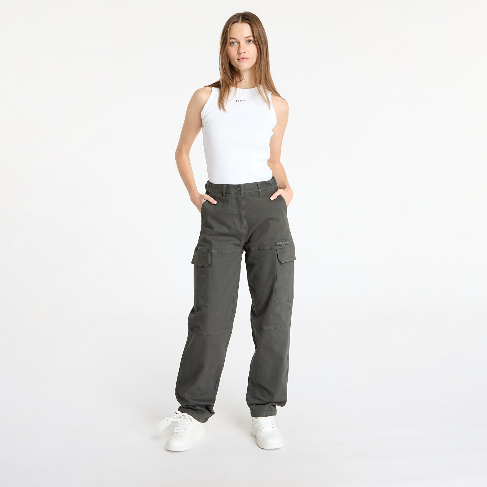Pantaloni și blugi Daily Paper Ezea Women Cargo Pants Chimera Green