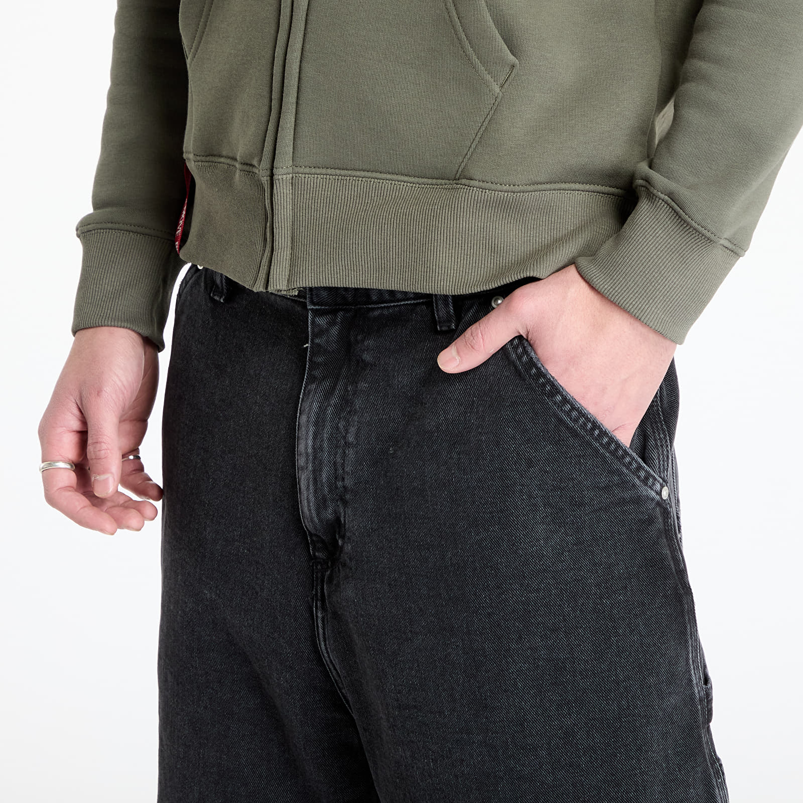 Shorts Carhartt WIP Rivet Short Black Stone Washed