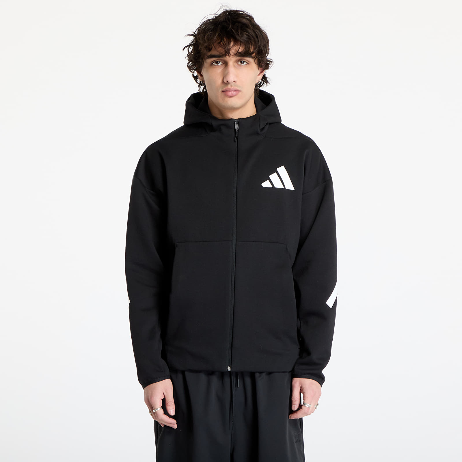 Bluzy adidas Z.N.E. Full Zip Hooded Black/ White