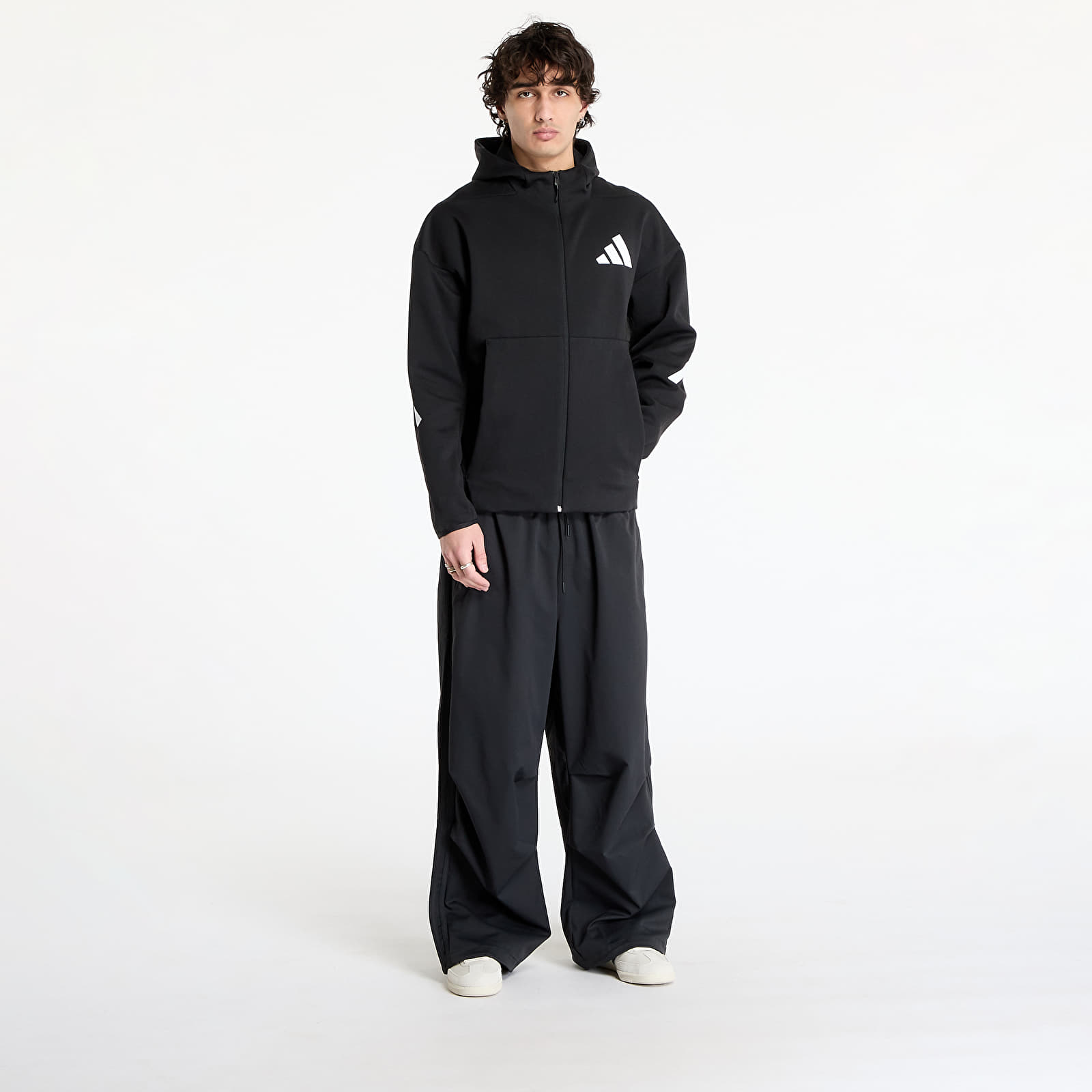 Bluzy adidas Z.N.E. Full Zip Hooded Black/ White