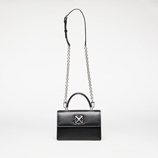 Laukku Off-White Jitney 1.4 Top Handle Chain Black/ Silver