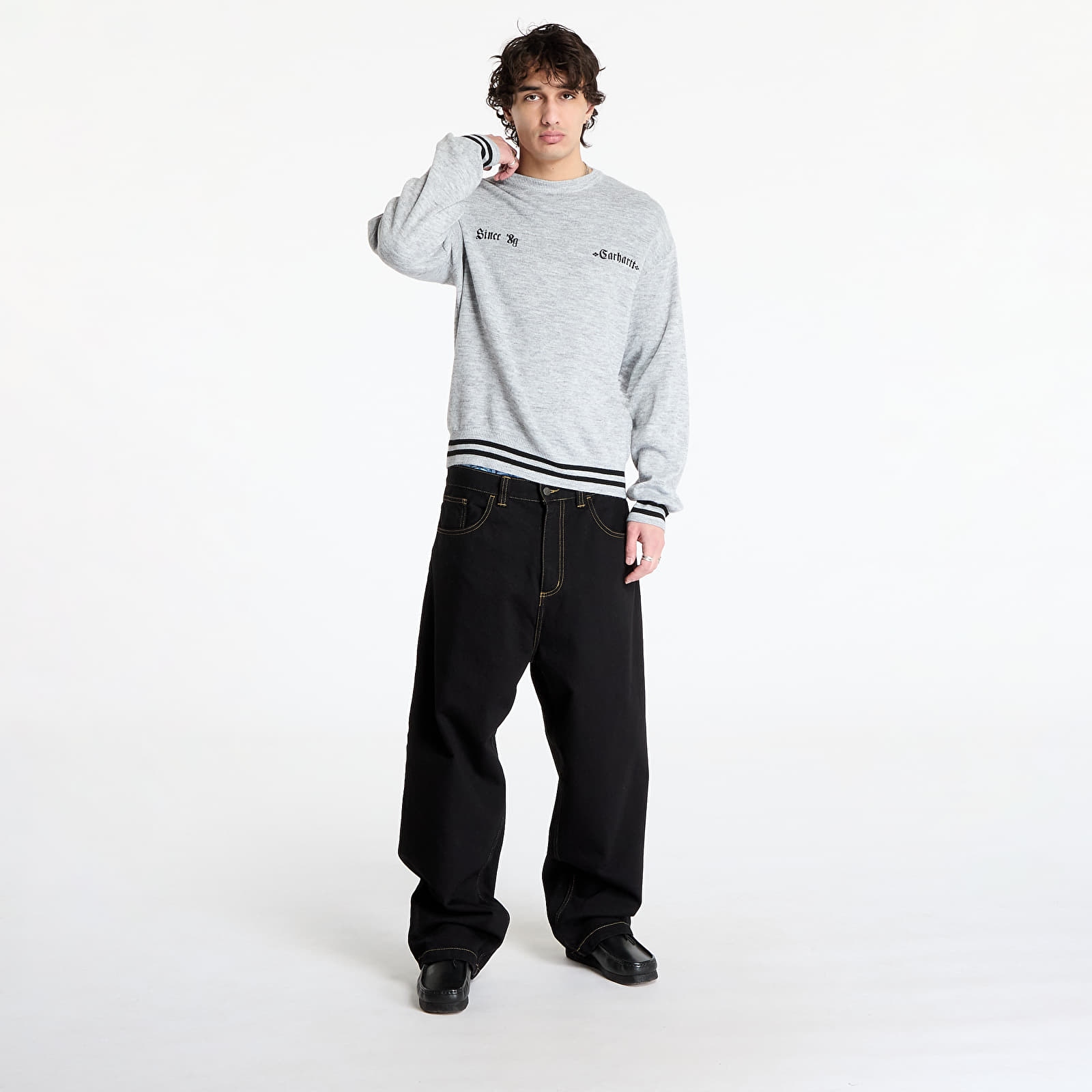 Džemperi Carhartt WIP Greatest Hits Sweater UNISEX Ash Heather/ Black