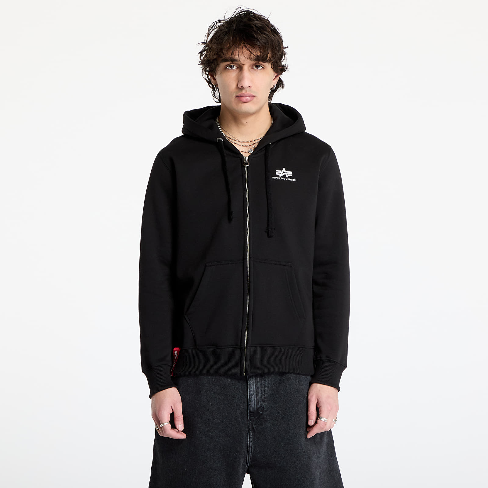 Men's hoodies Alpha Industries Basic Zip Hoody SL Black