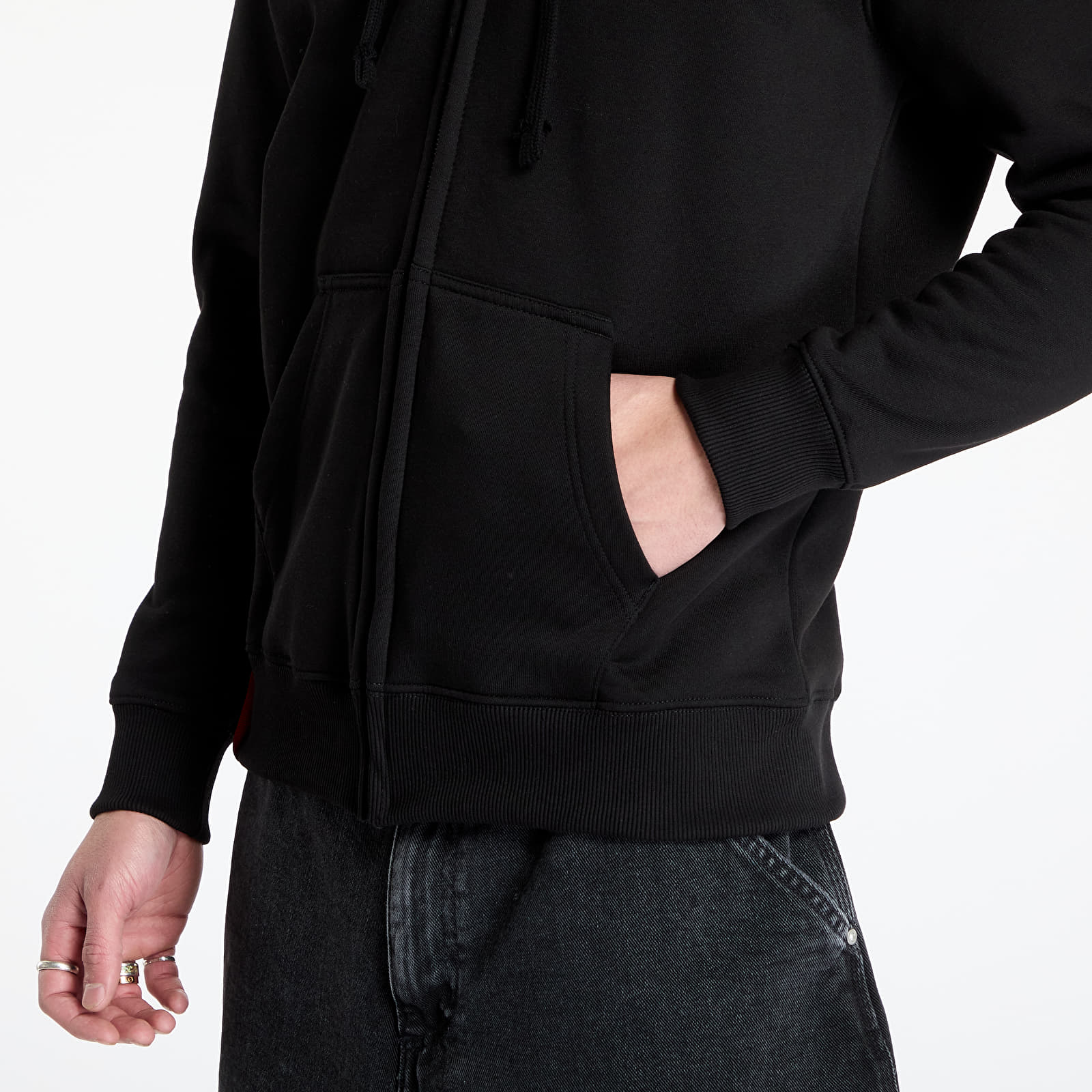 Men's hoodies Alpha Industries Basic Zip Hoody SL Black