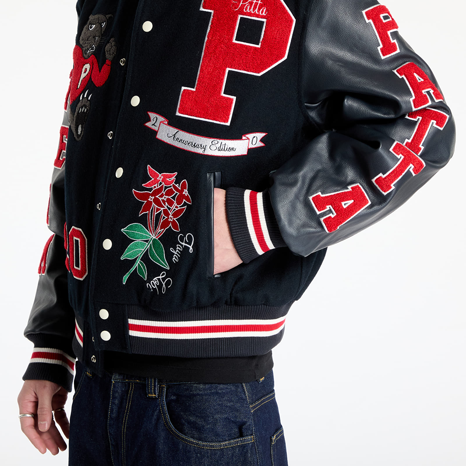 Bomber Jackets Patta 20th Anniversary Varsity Jacket Maritime Blue