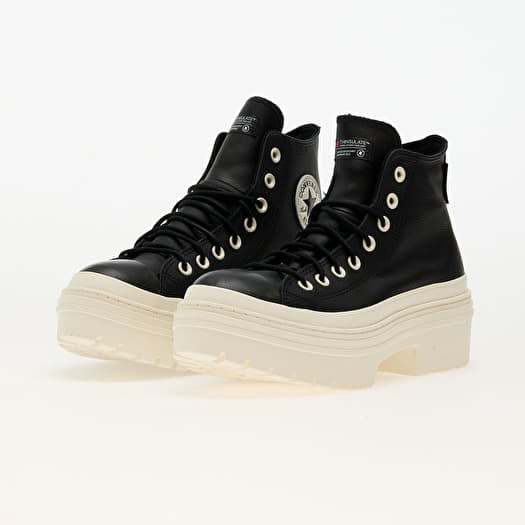 Converse Chuck Taylor All Star Lugged Heel Platform Waterproof Black Black Egret 7.5