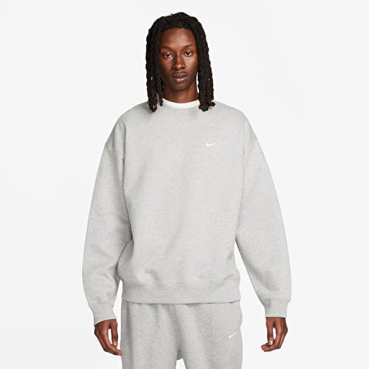 Hoodies and sweatshirts Nike Solo Swoosh Men s Fleece Crew Dk Grey Heather White Footshop