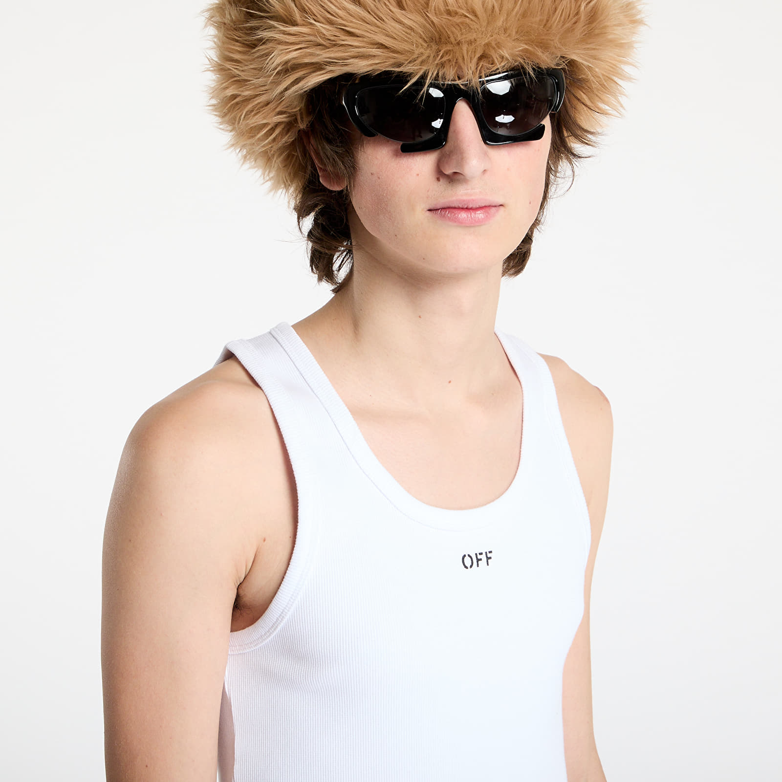 Tielka Off-White Off Stamp Rib Tanktop White/ Black