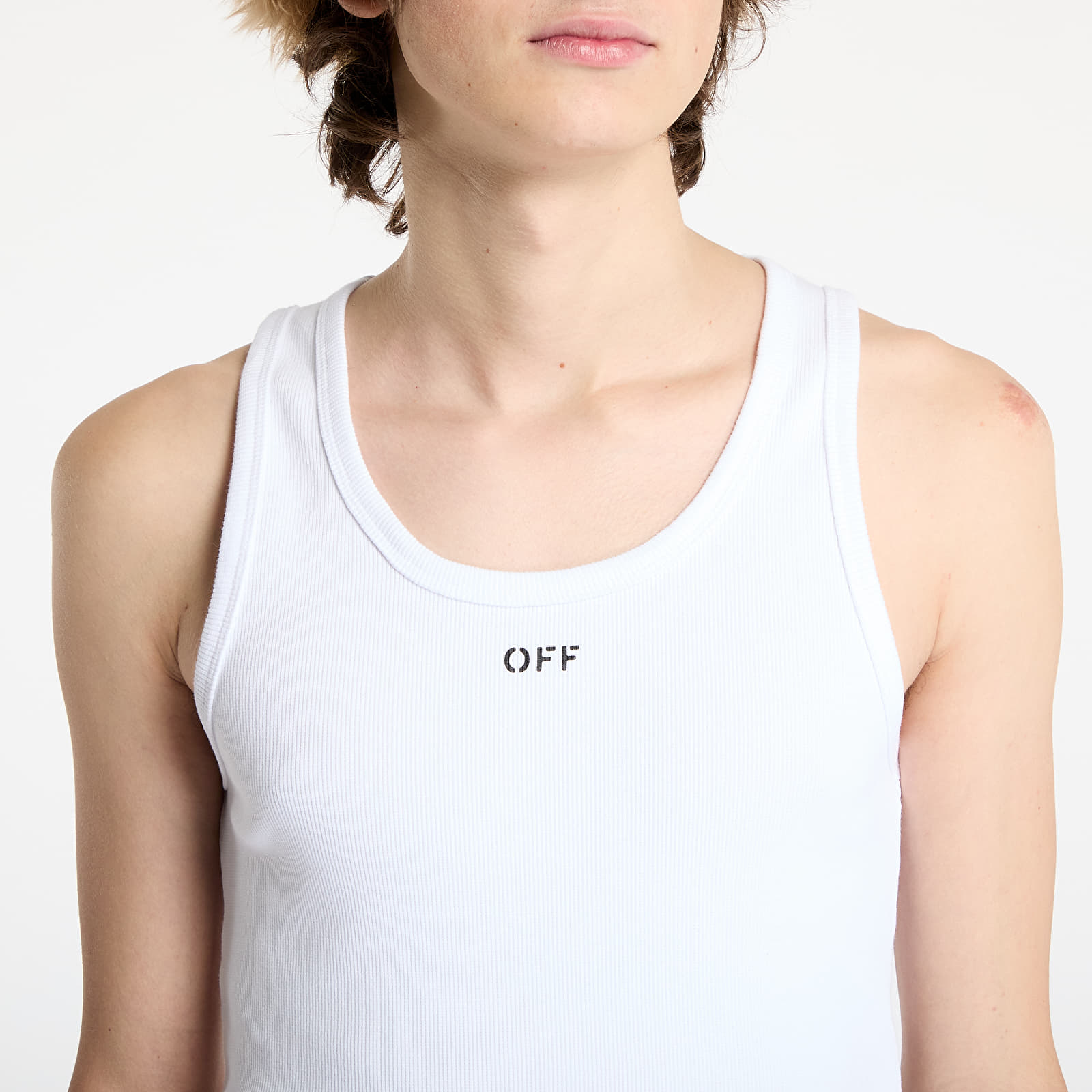 Tielka Off-White Off Stamp Rib Tanktop White/ Black
