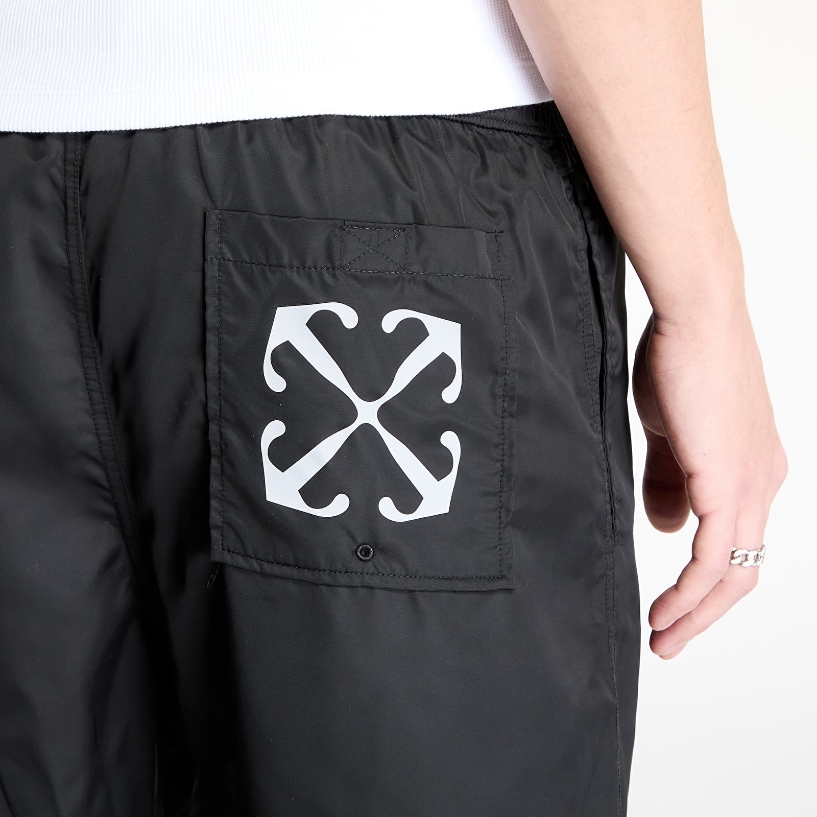 Fürdőruha Off-White Arr Surfer Swimshorts Black/ White