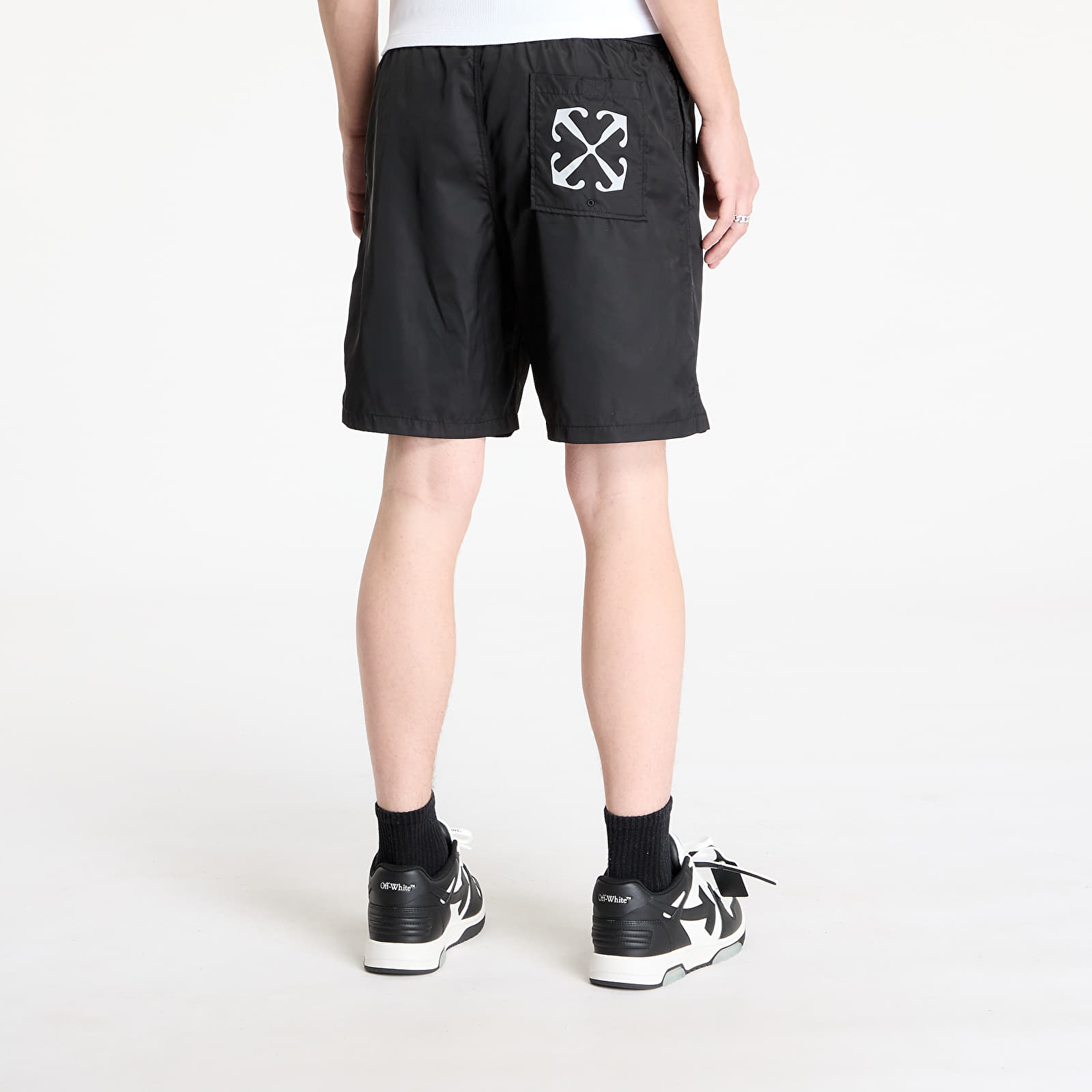Fürdőruha Off-White Arr Surfer Swimshorts Black/ White
