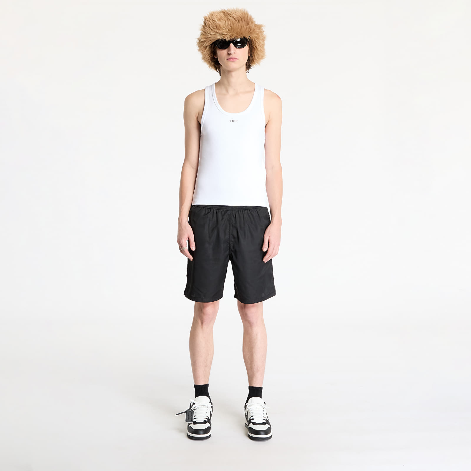 Fürdőruha Off-White Arr Surfer Swimshorts Black/ White