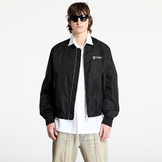 Bomber Off-White Script Nyl Varsity Bomber Black/ White