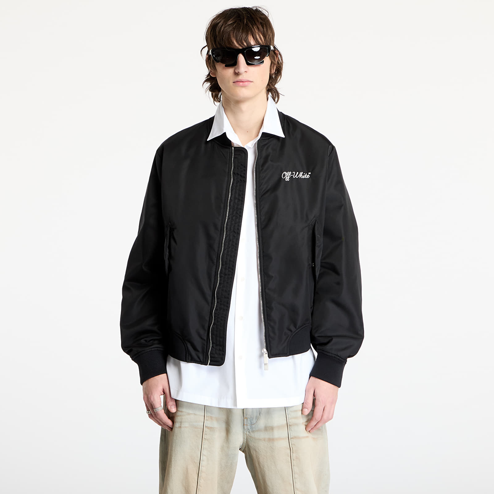 Bombery Off-White Script Nyl Varsity Bomber Black/ White