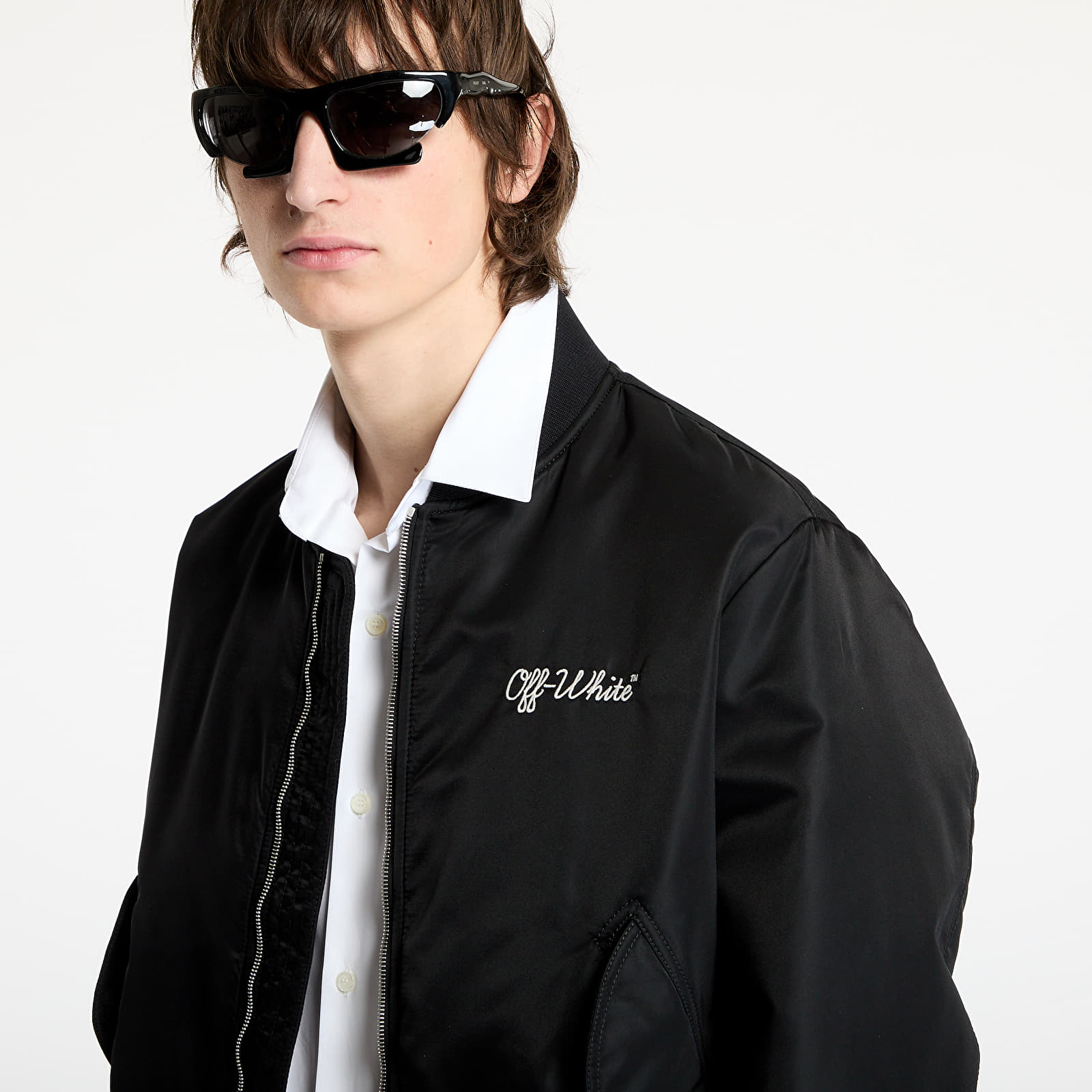 Bombery Off-White Script Nyl Varsity Bomber Black/ White