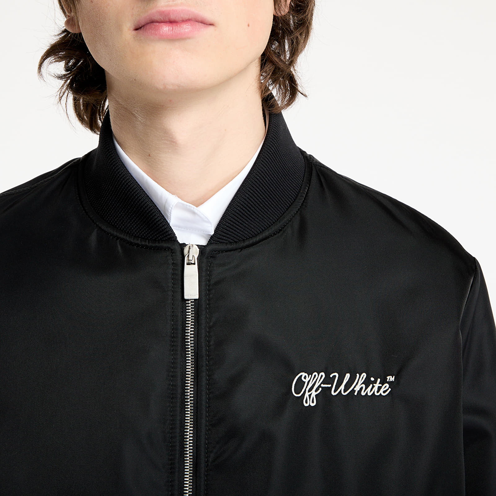 Bombery Off-White Script Nyl Varsity Bomber Black/ White