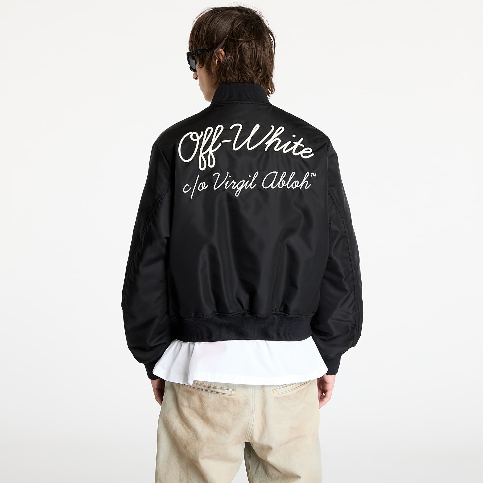 Bombery Off-White Script Nyl Varsity Bomber Black/ White
