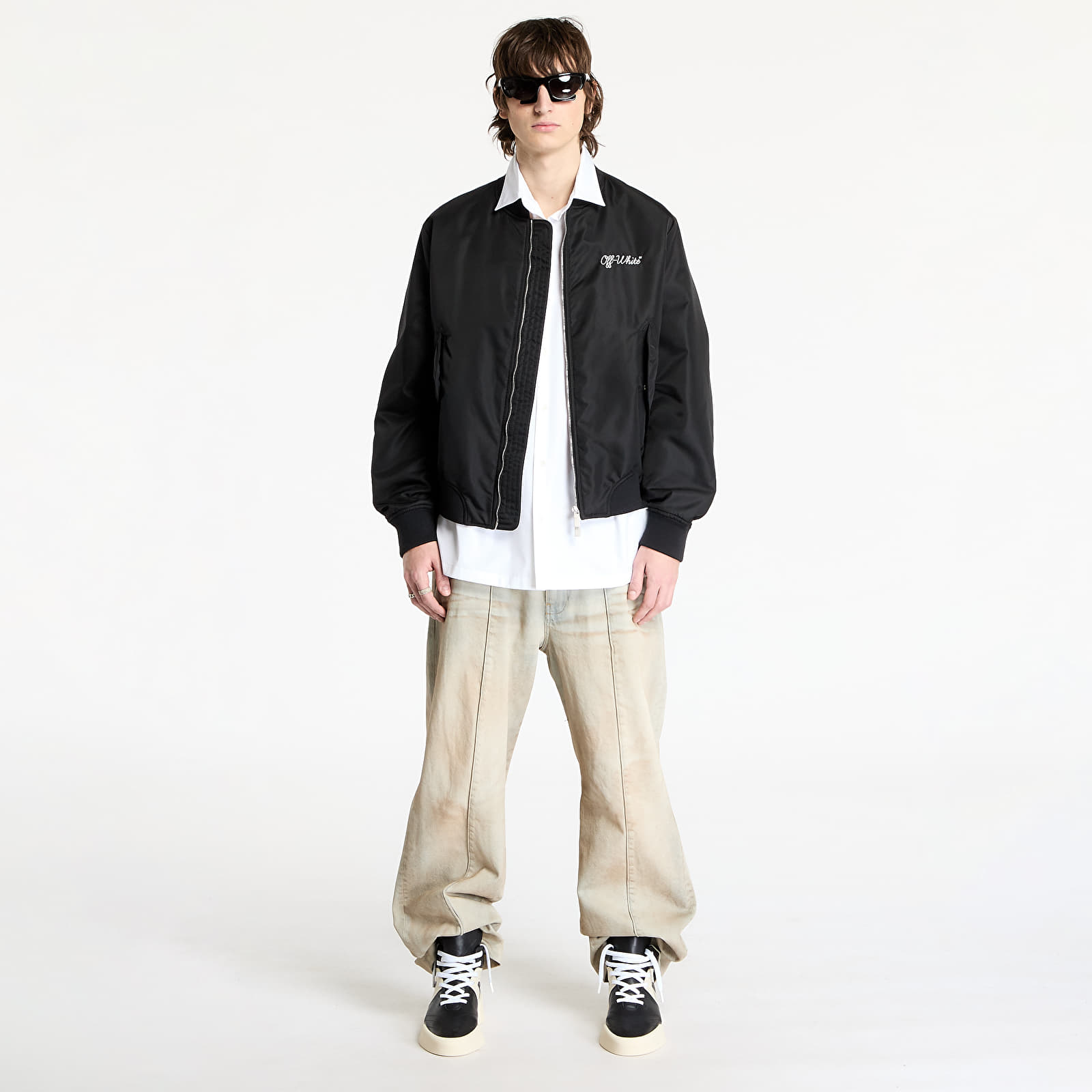 Bombery Off-White Script Nyl Varsity Bomber Black/ White