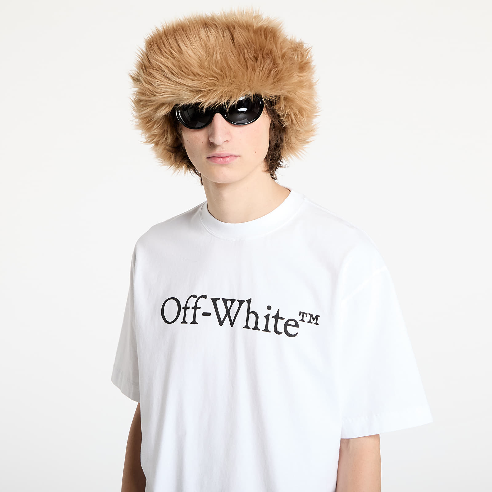 Majice T-shirt Off-White Big Bookish Skate S/S Tee White Black