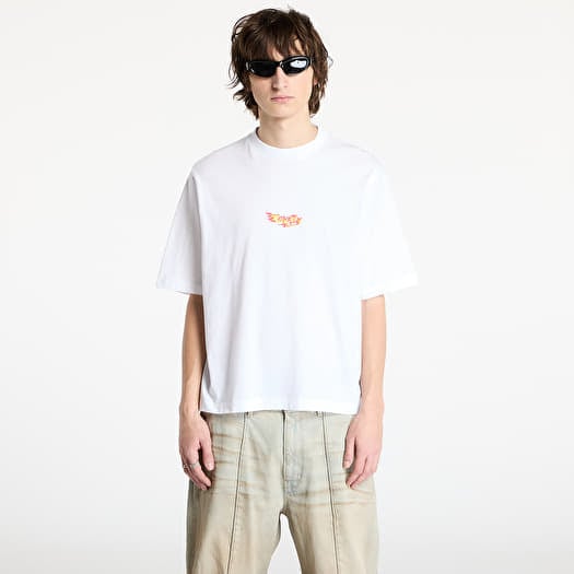 Tričko Marcelo Burlon County Flame Boxy T-Shirt White/ Red