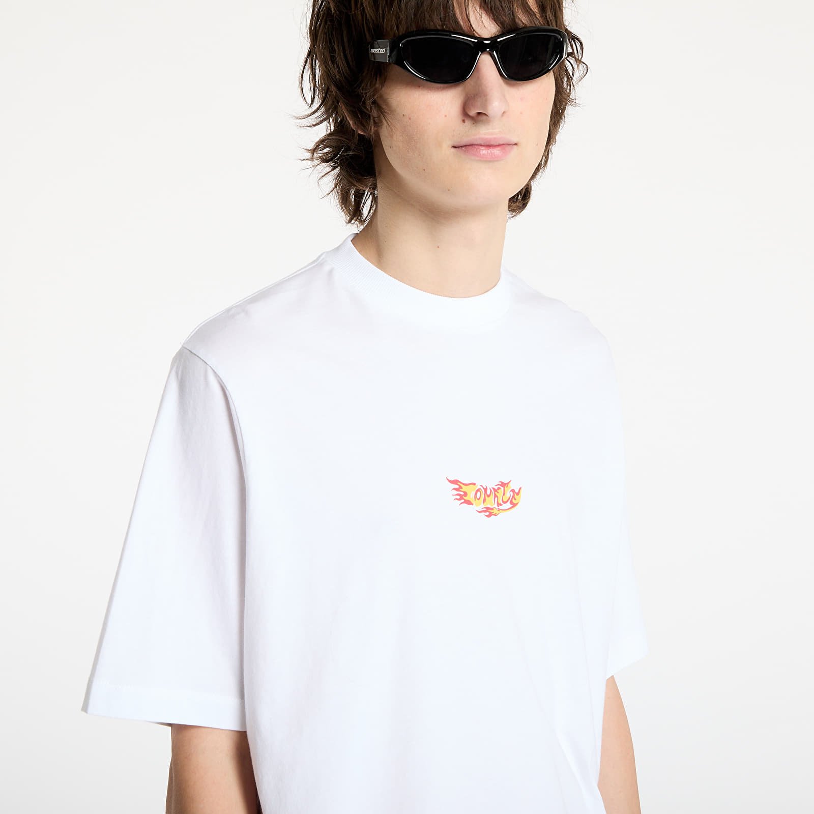 T-shirts Marcelo Burlon County Flame Boxy T-Shirt White/ Red