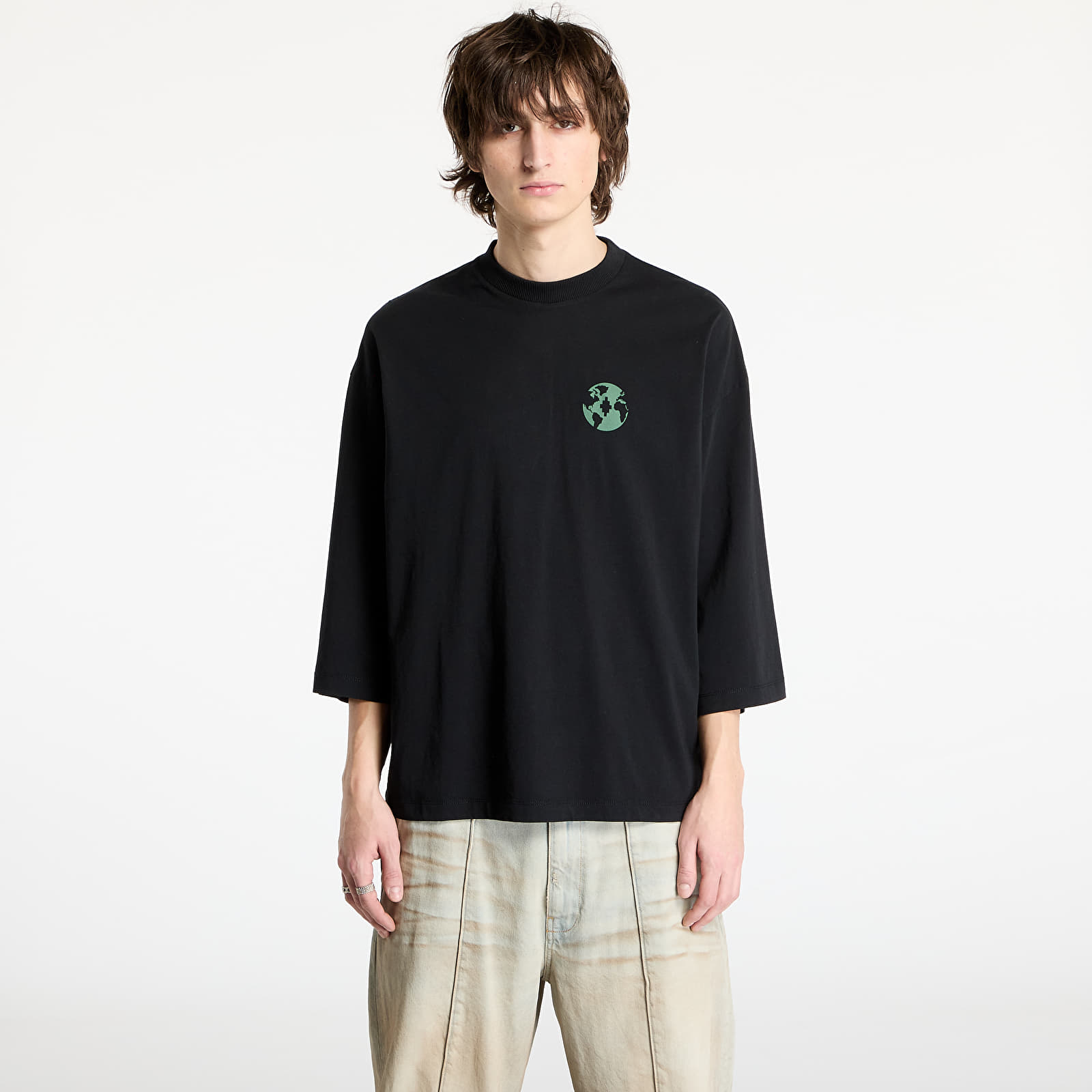 Pólók Marcelo Burlon County Globe Loose T-Shirt Black/ Deep Green