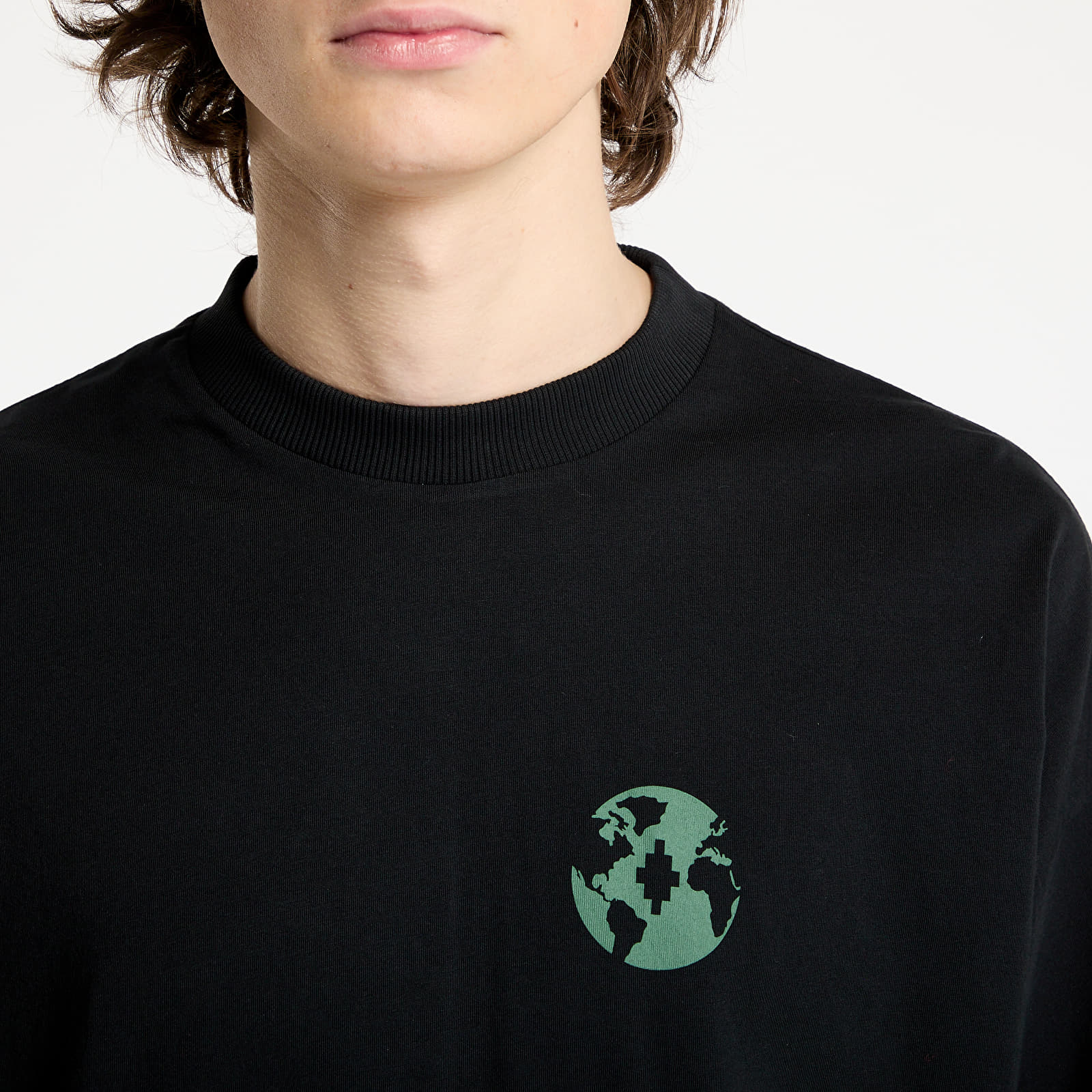Pólók Marcelo Burlon County Globe Loose T-Shirt Black/ Deep Green