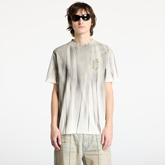 Tričko Marcelo Burlon Headletter Spray Basic Tee Ecru Medium Grey