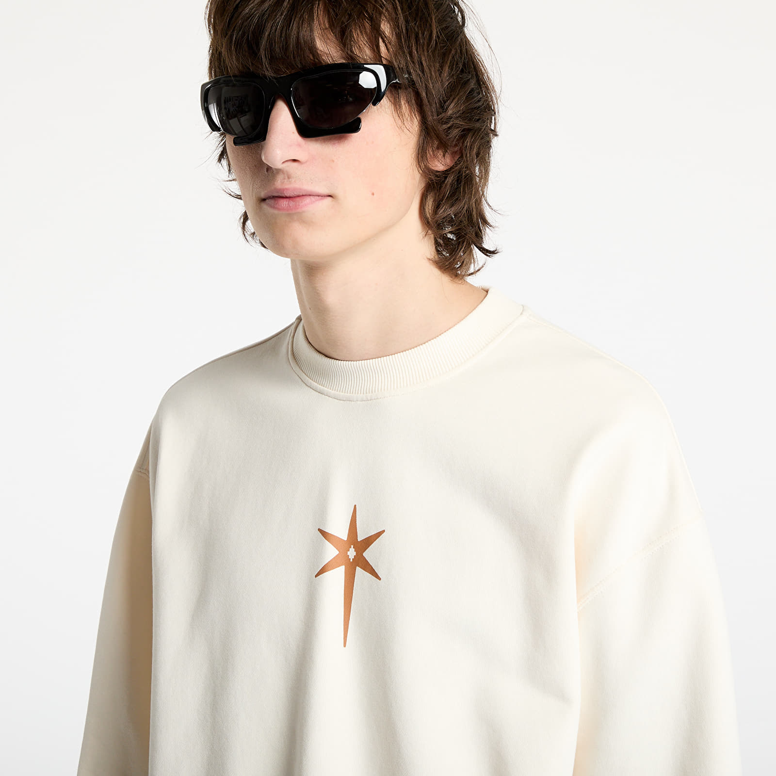 Sweatjacken und Sweatshirts Marcelo Burlon County Goth Boxy Crewneck Ecru Brown