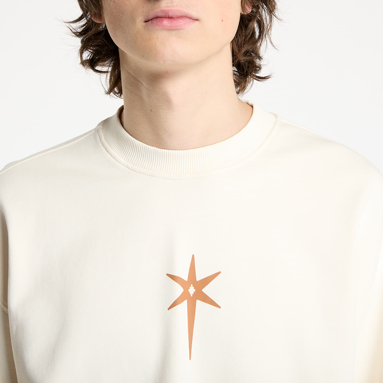Sweatjacken und Sweatshirts Marcelo Burlon County Goth Boxy Crewneck Ecru Brown