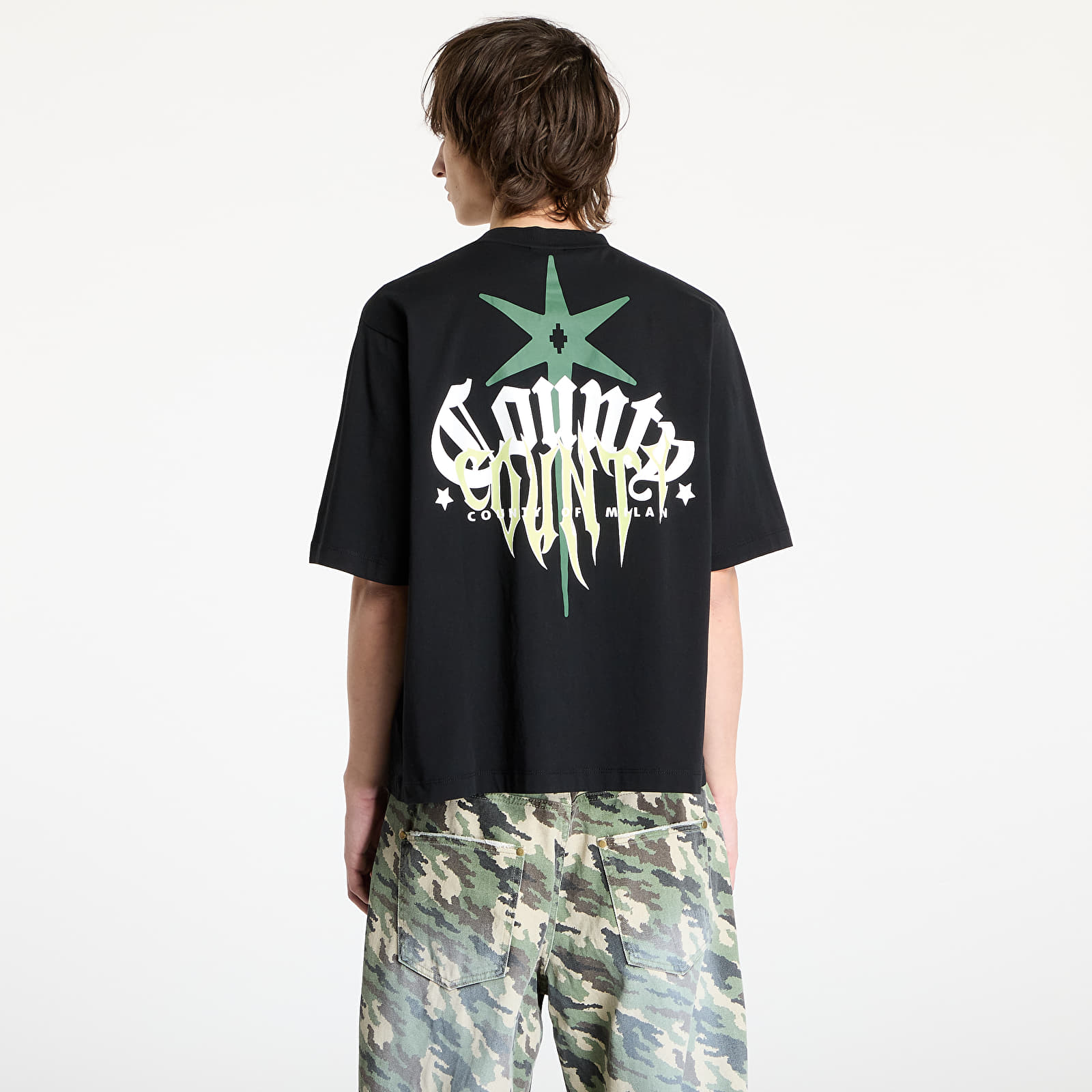 T-shirts Marcelo Burlon County Goth Boxy T-Shirt Black/ Deep Green