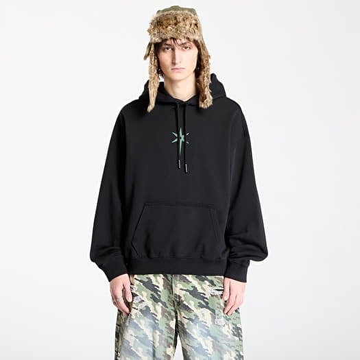 Mikina Marcelo Burlon County Goth Boxy Hoodie Black/ Deep Green