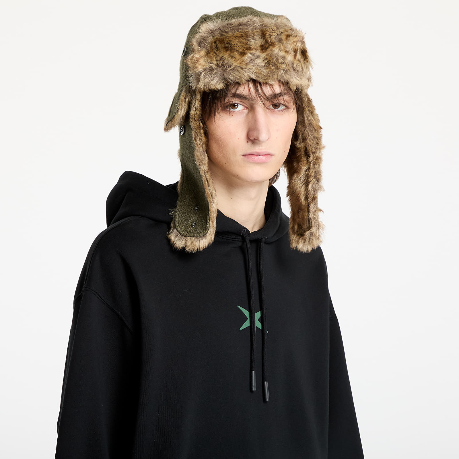 Hoodies and sweatshirts  Marcelo Burlon County Goth Boxy Hoodie Black/ Deep Green