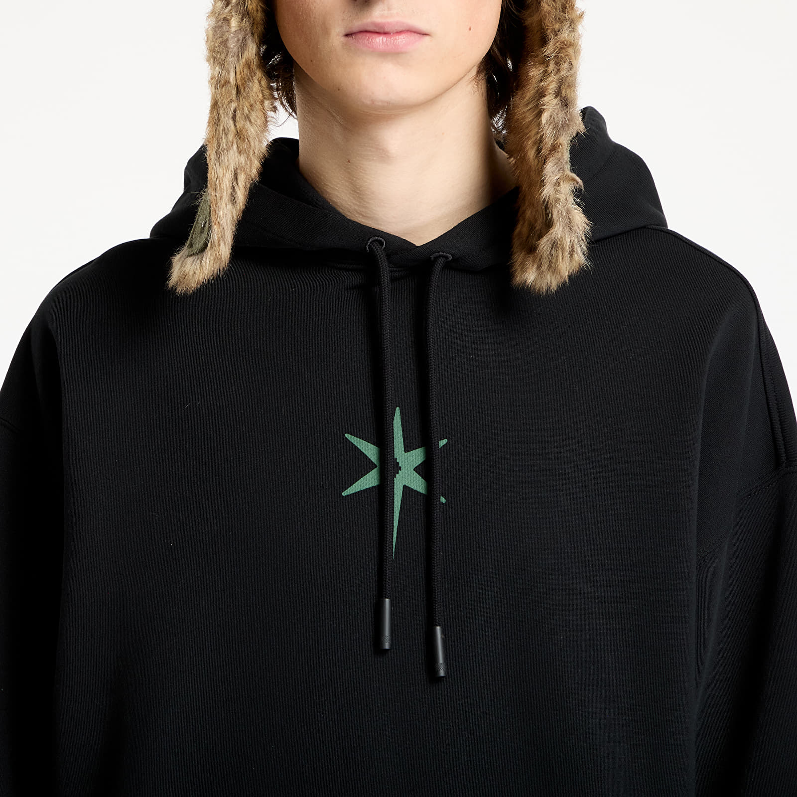 Hoodies and sweatshirts  Marcelo Burlon County Goth Boxy Hoodie Black/ Deep Green