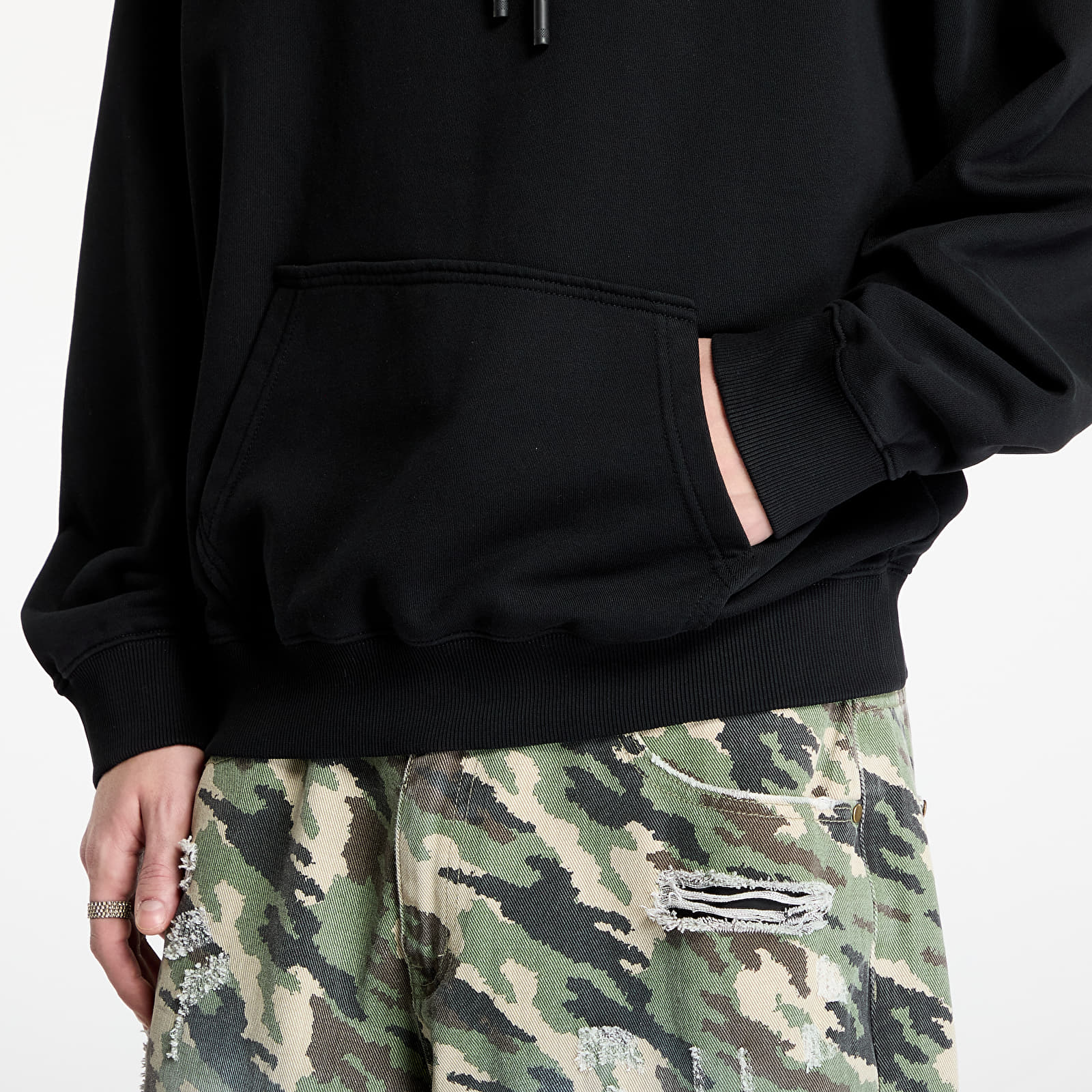 Hoodies and sweatshirts  Marcelo Burlon County Goth Boxy Hoodie Black/ Deep Green