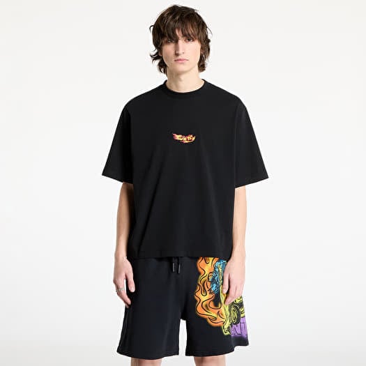 Tričko Marcelo Burlon County Flame Boxy T-Shirt Black/ Red