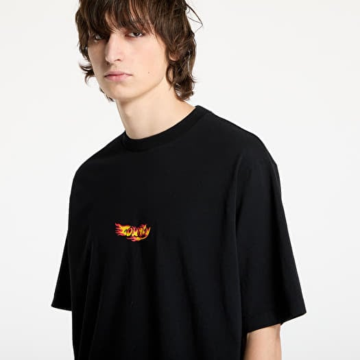 T-shirts Marcelo Burlon County Flame Boxy T-Shirt Black/ Red